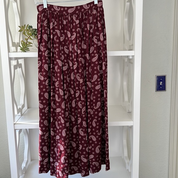 Vintage 80’s Ralph Lauren Paisley Full Pleated Midi Skirt Rayon Size 6 - Picture 3 of 9